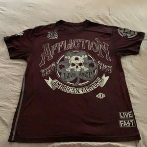 Affliction dark Burgundy men’s shirt.